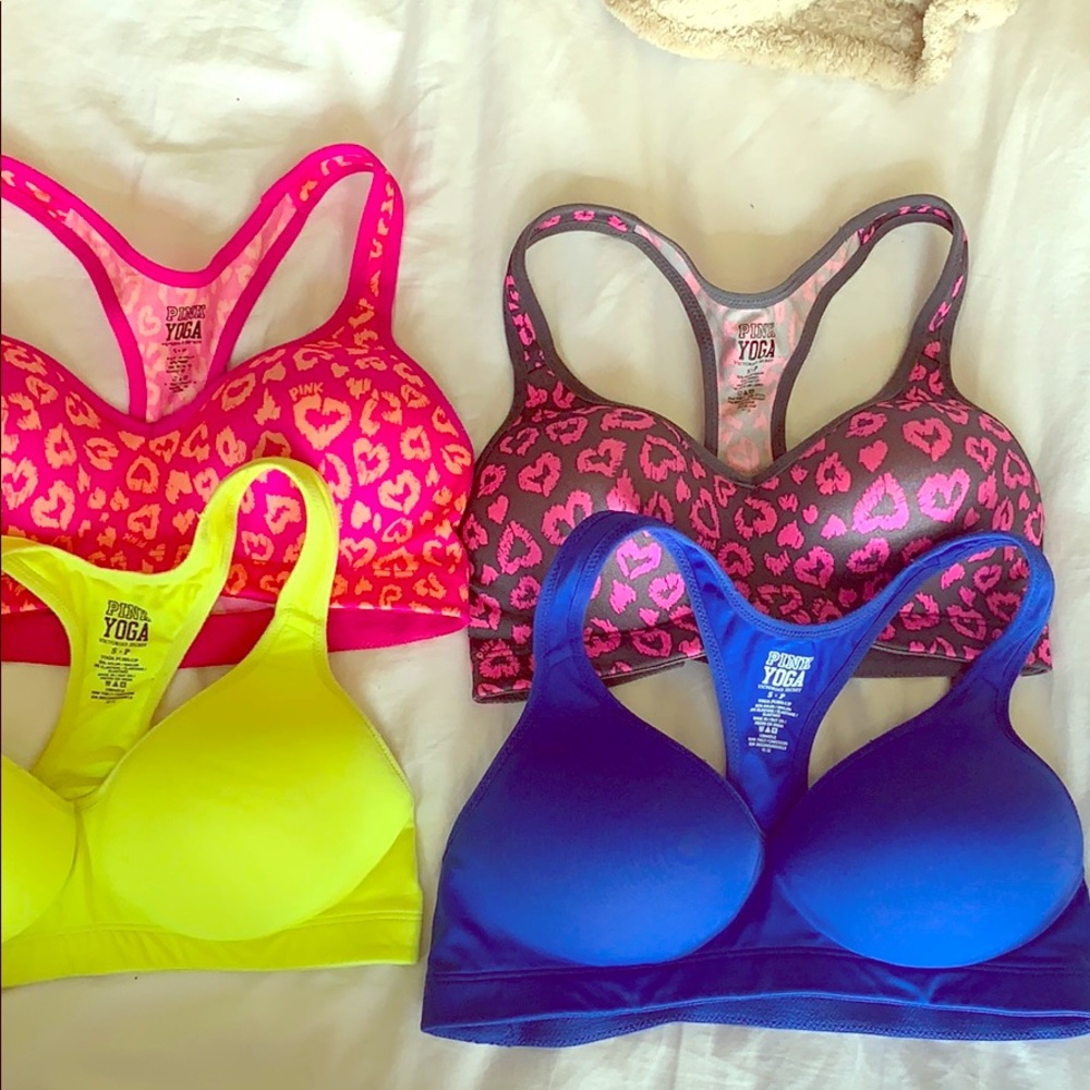 Pink push up sports bra